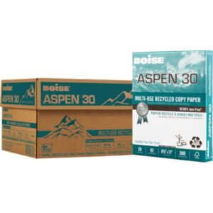 Aspen 30 Multi-Use 3HP Copy Paper - White - 92 Brightness - Letter - 215.90 mm x 279.40 mm - 9071.85 g Basis Weight - Smooth - Jam-free Acid-free - White - 5000 / Carton