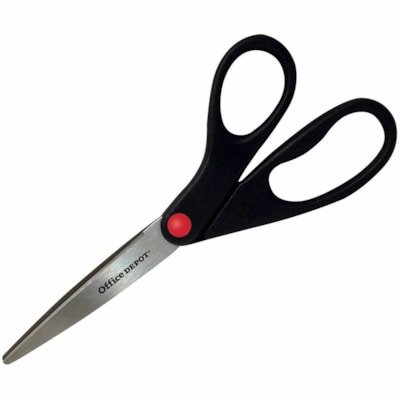 Office Depot Scissors Black Handle Straight - Left/Right Edge-ground Blade - Straight Tip - 1 / Each